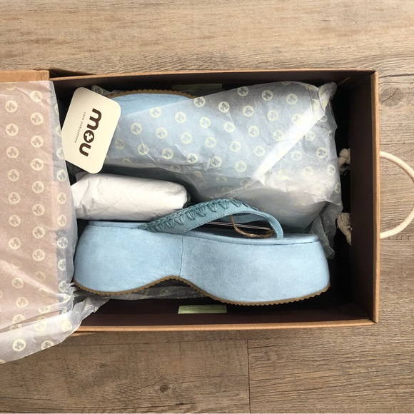 Mou Chunky Flip-flop Padded Suede Sandals- 7 - Picture 5 of 15